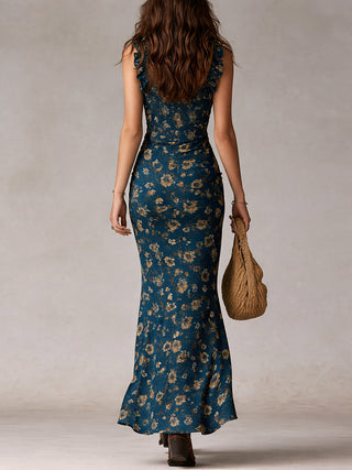 Lara | Vestido largo de estilo boho retro