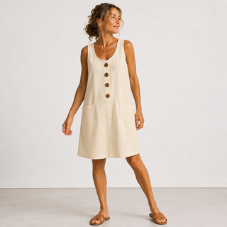 María | Vestido fresco de algodón y lino