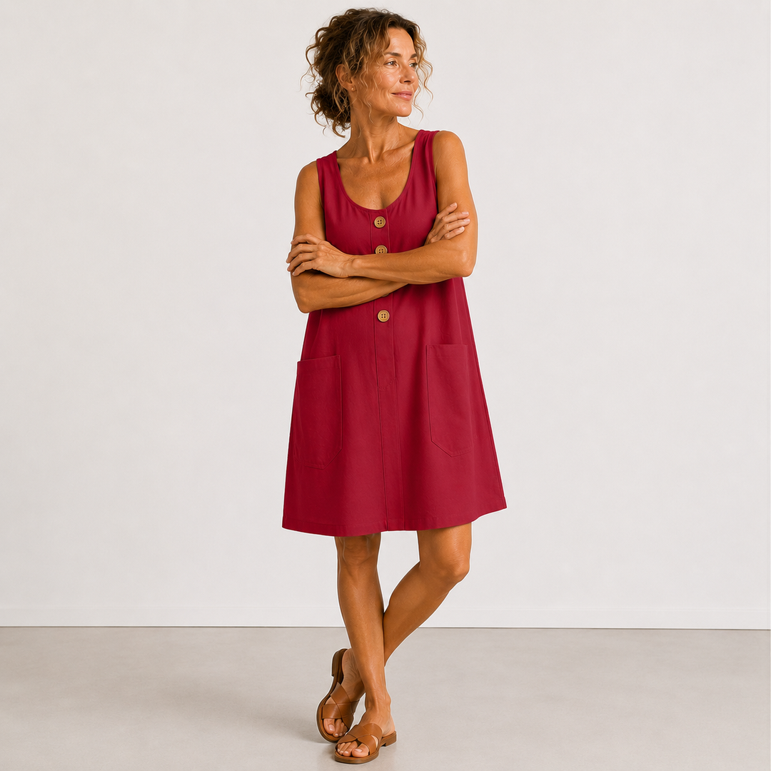 María | Vestido fresco de algodón y lino