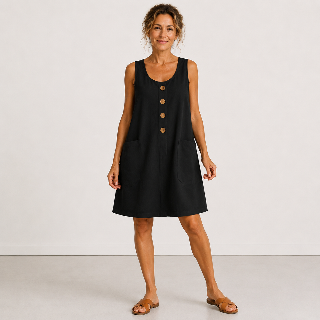 María | Vestido fresco de algodón y lino