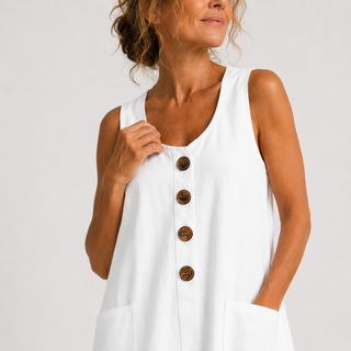 María | Vestido fresco de algodón y lino