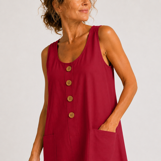 María | Vestido fresco de algodón y lino