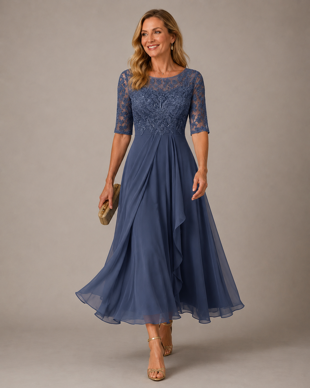 Rosa — Vestido Midi de Encaje Elegante
