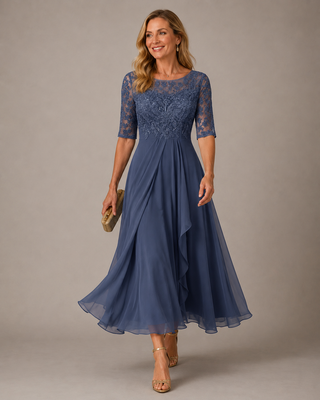 Rosa — Vestido Midi de Encaje Elegante