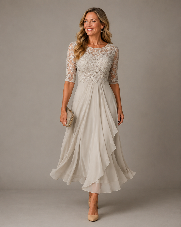 Rosa — Vestido Midi de Encaje Elegante