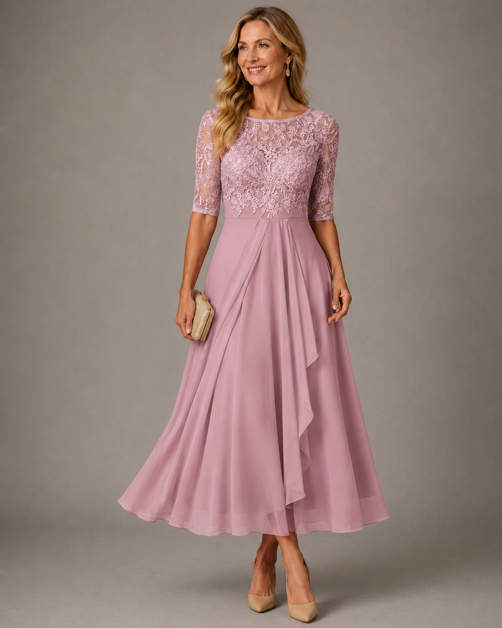 Rosa — Vestido Midi de Encaje Elegante
