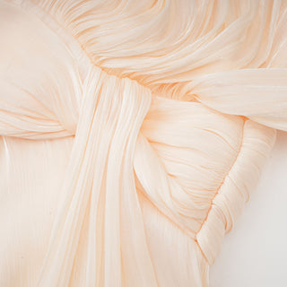 Mini vestido con volantes y pliegues neutro Eugénia