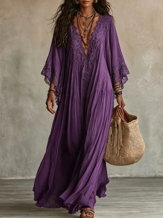 Valentina — Vestido Maxi Boho de Manga Kimono