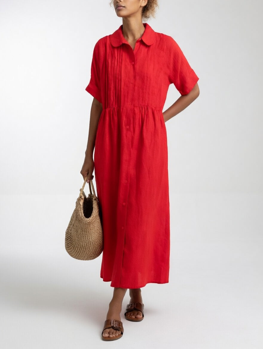 Vestido camisero fluido de verano