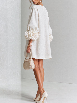 Flora — Vestido Mini con Puños Florales