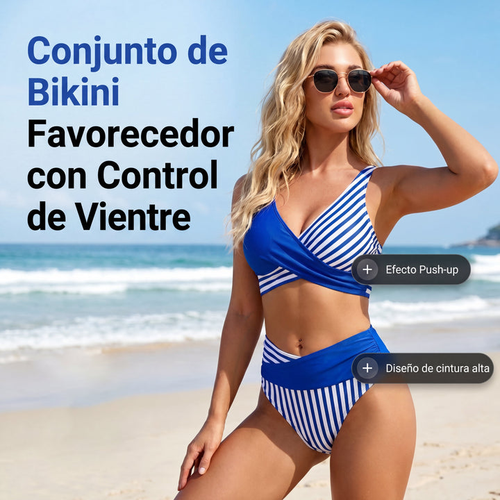 Bikini de dos piezas con control de abdomen