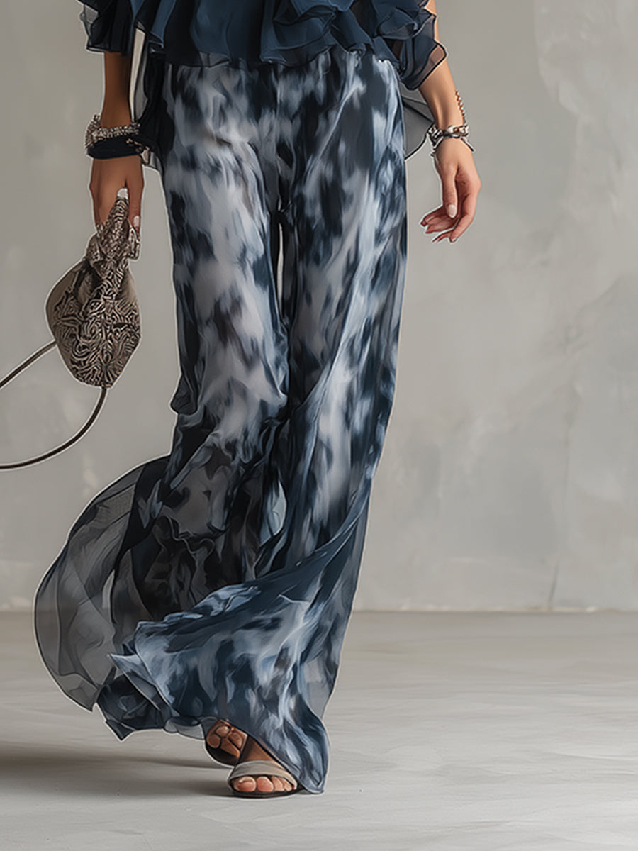 Laura | Conjunto elegante con top fluido y pantalones anchos