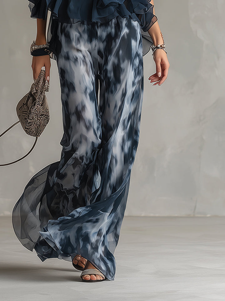 Laura | Conjunto elegante con top fluido y pantalones anchos