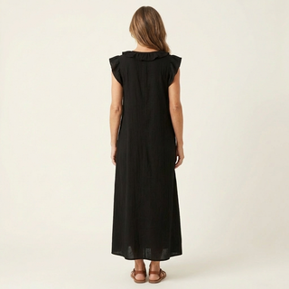 Marina | Vestido largo de lino con cuello en V