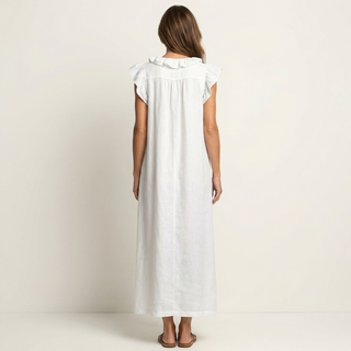 Marina | Vestido largo de lino con cuello en V