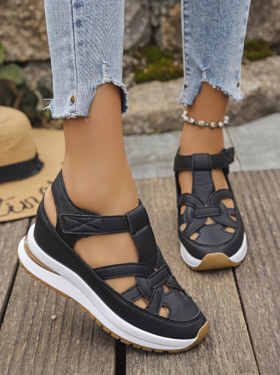 Duna - Sandalias de cuña cómodas para mujer